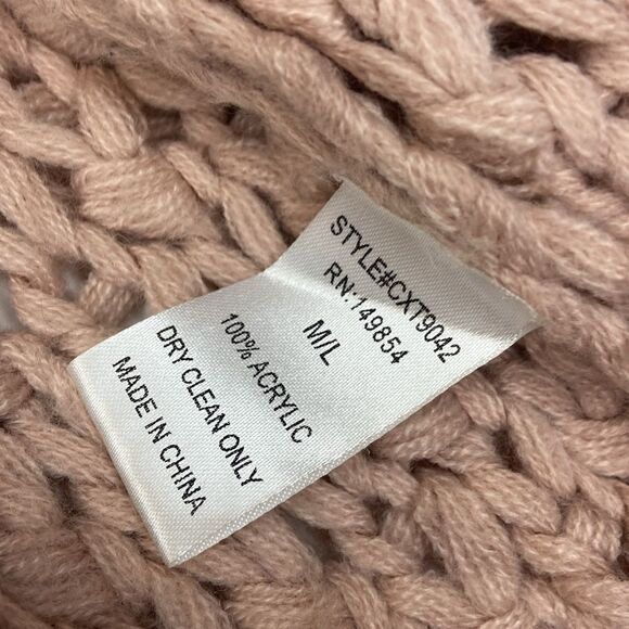 Dusty Rose shag Loop Knit Cardigan Sadie & Sage M/L - Picture 5 of 7